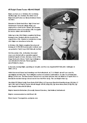 A preview of a PDF biography for Foster, Ralph Owen